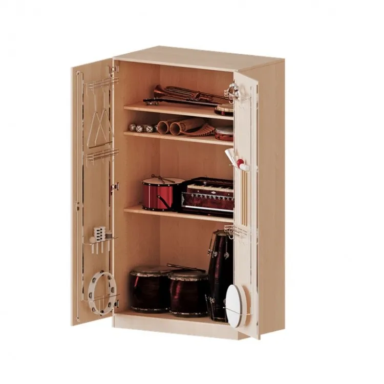 Conen Musikschrank, 5 Ordnerhöhen, Türen mit Instrumentenhalterungen, mit Sockel