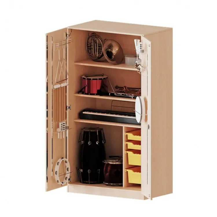 Conen Musikschrank, Türen mit Instrumentenhalterungen, mit 4 ErgoTray Boxen