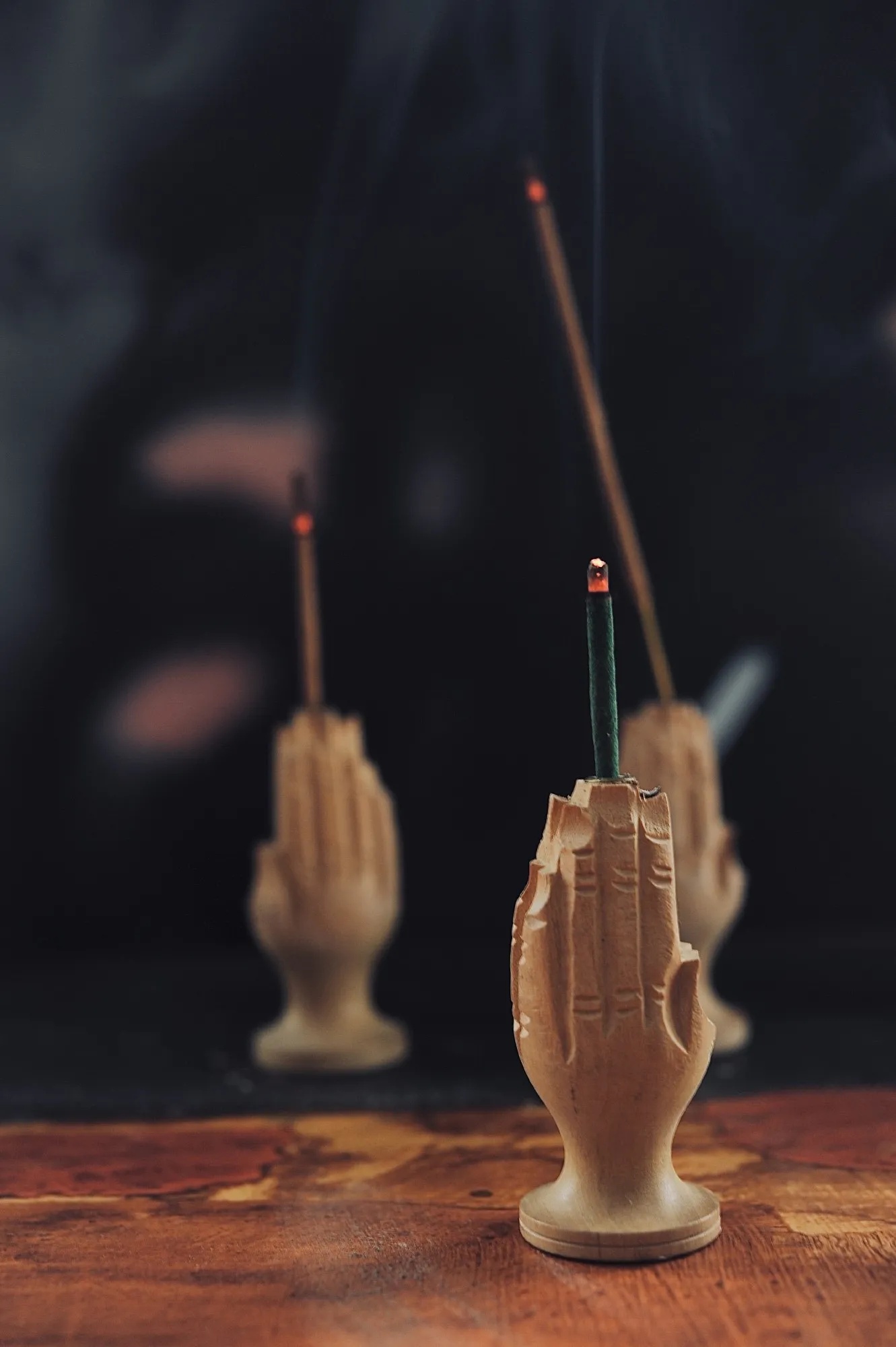 Räucherstäbchenhalter 'Mano', natur, H 7,5 cm, Ø 3,5 cm