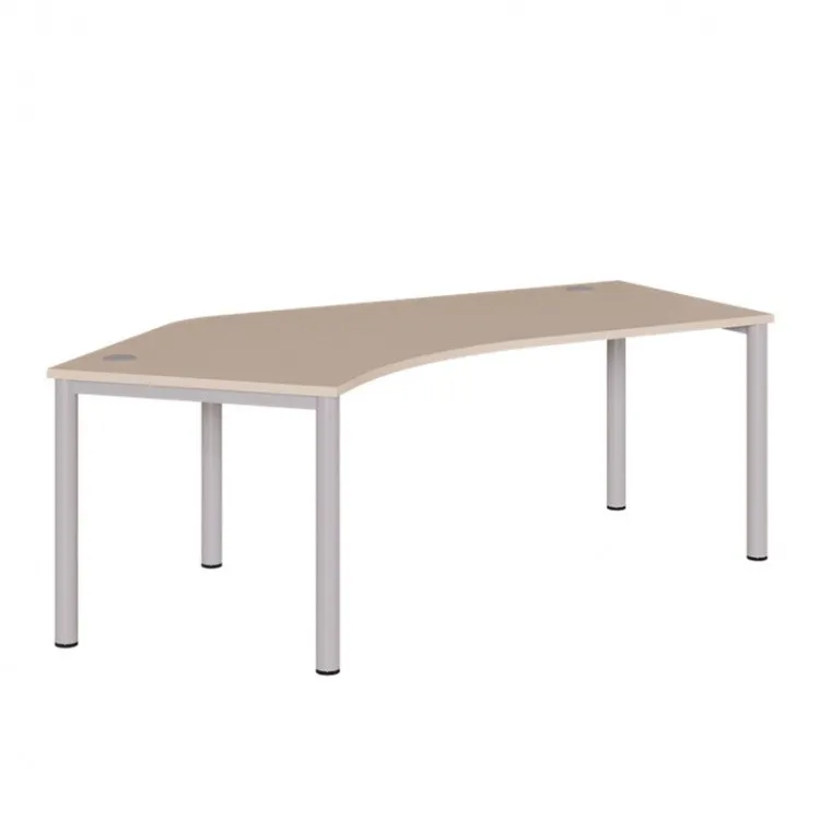 Conen Freiform Schreibtisch mit Rundrohrgestell, höhenverstellbar