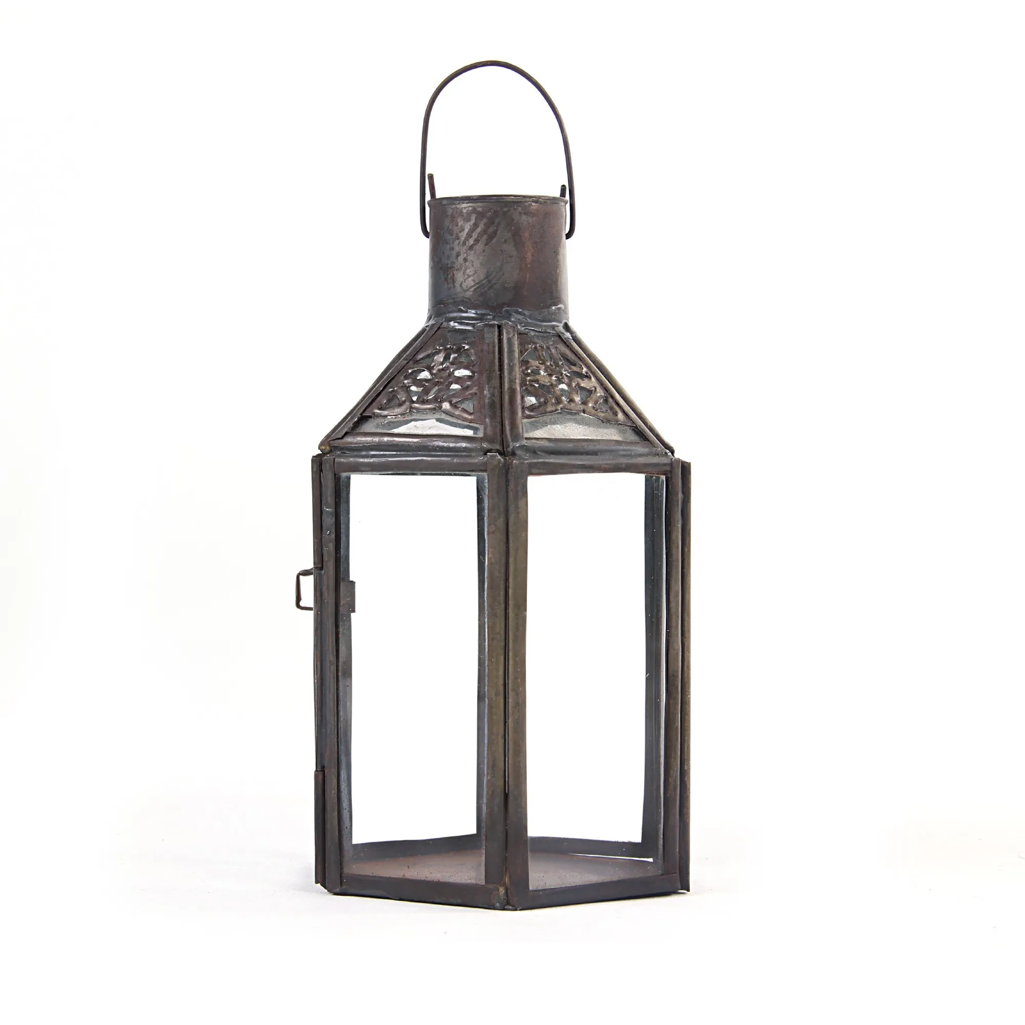Laterne 'Brahim', rostbraun, Ø 9 cm, H 19 cm