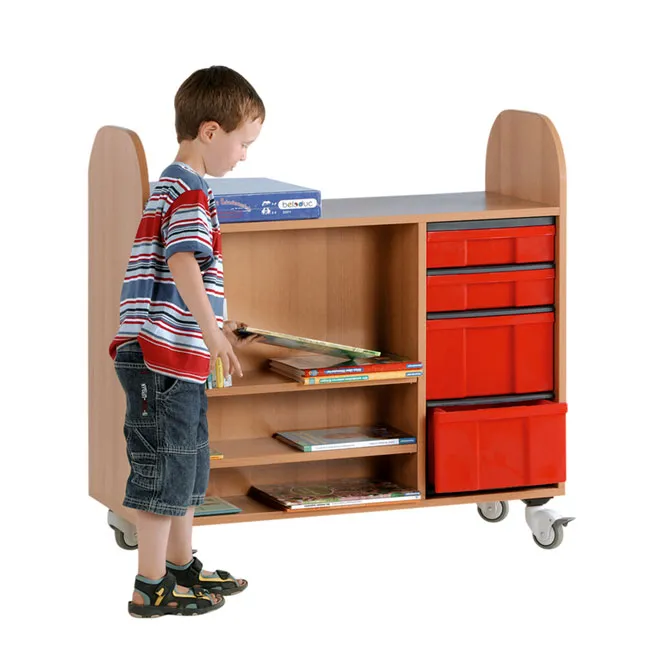 Conen Bücher Rollwagen mit 4 ErgoTray Schüben