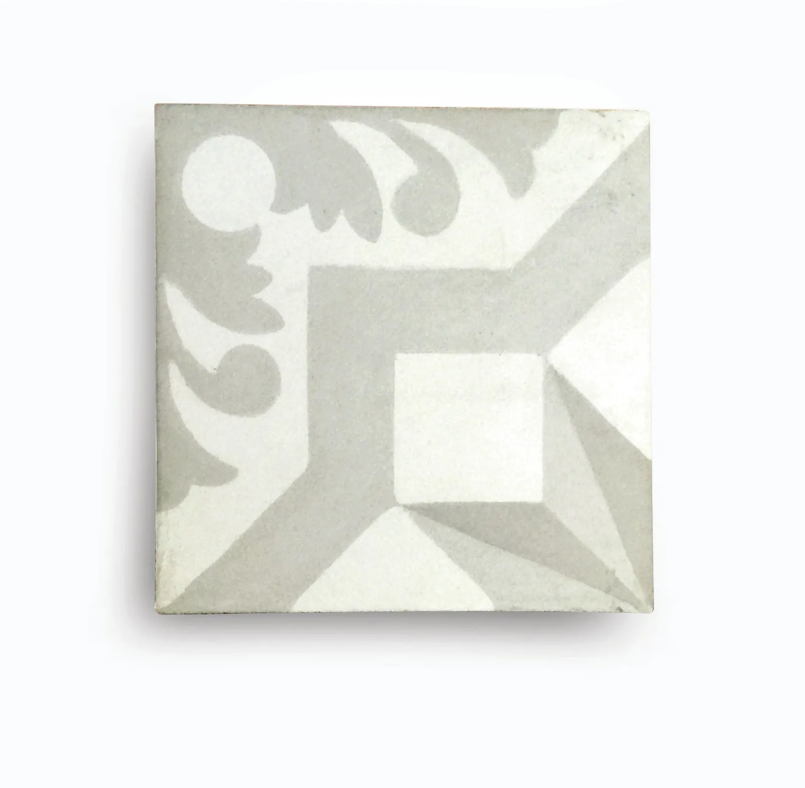 Zementfliese, grau, weiß, T 20 cm, B 20 cm, H 1,5 cm