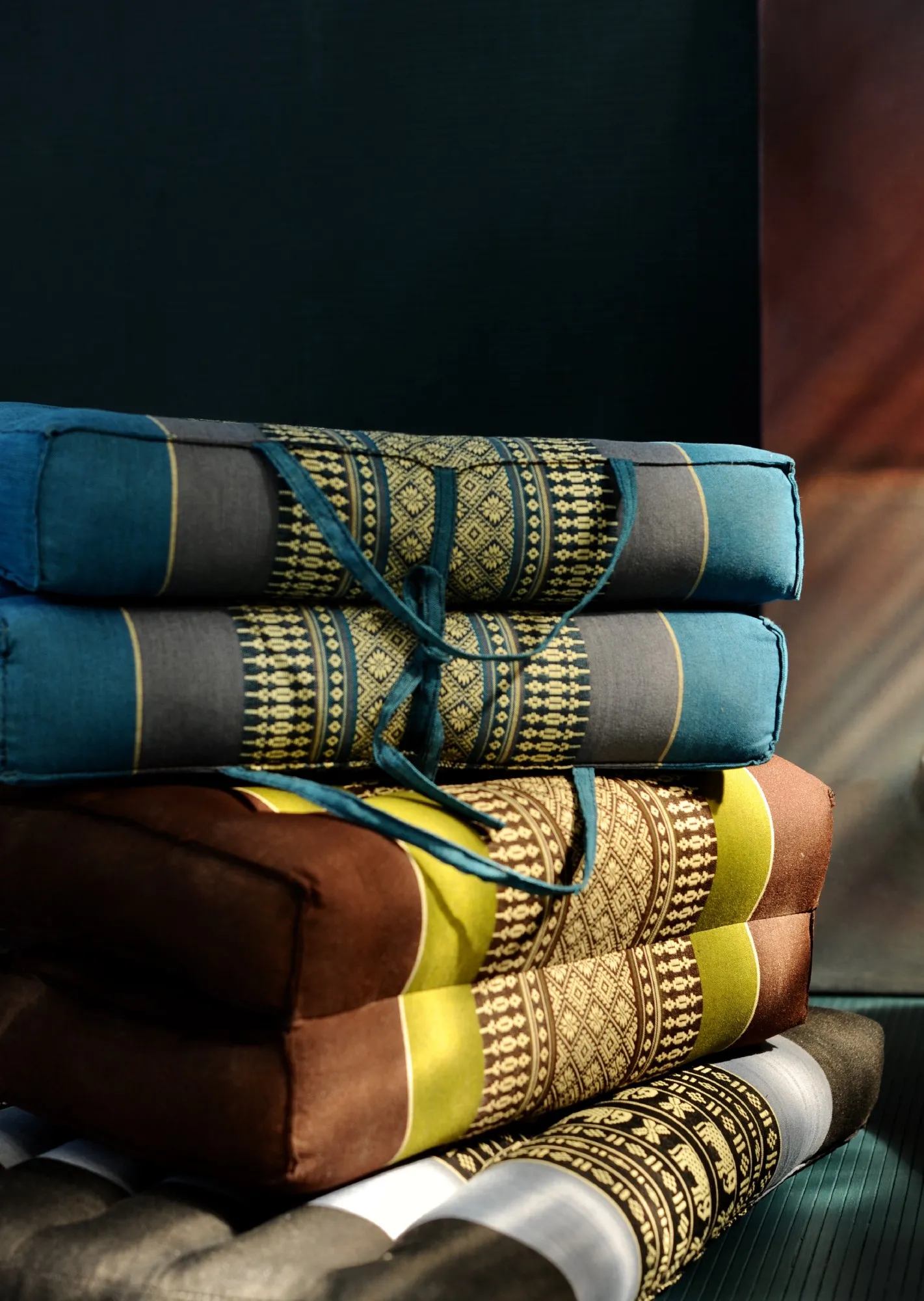 Yogakissen faltbar, blau, grau, B 40 cm, L 40 cm, H 7,5 cm