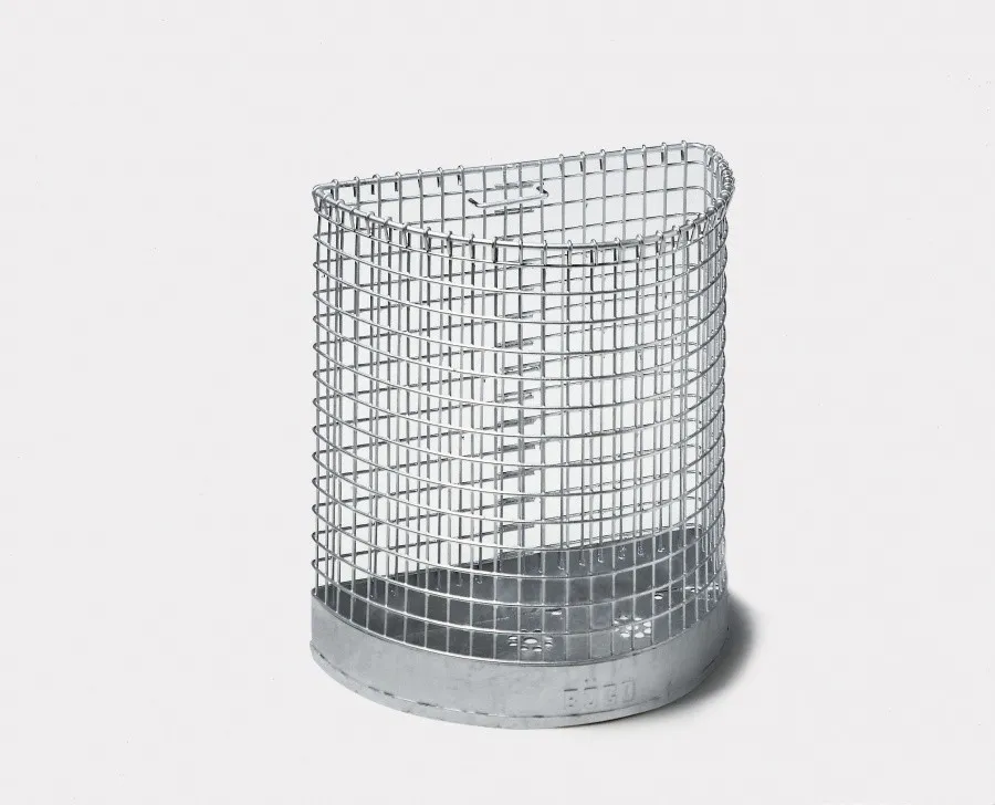 Böco Außenpapierkorb, Gitter, halbrund