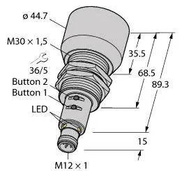 Turck 1610049 Ultraschall-Reflexionstaster Industrie-Ultraschall Schalter Sensor
