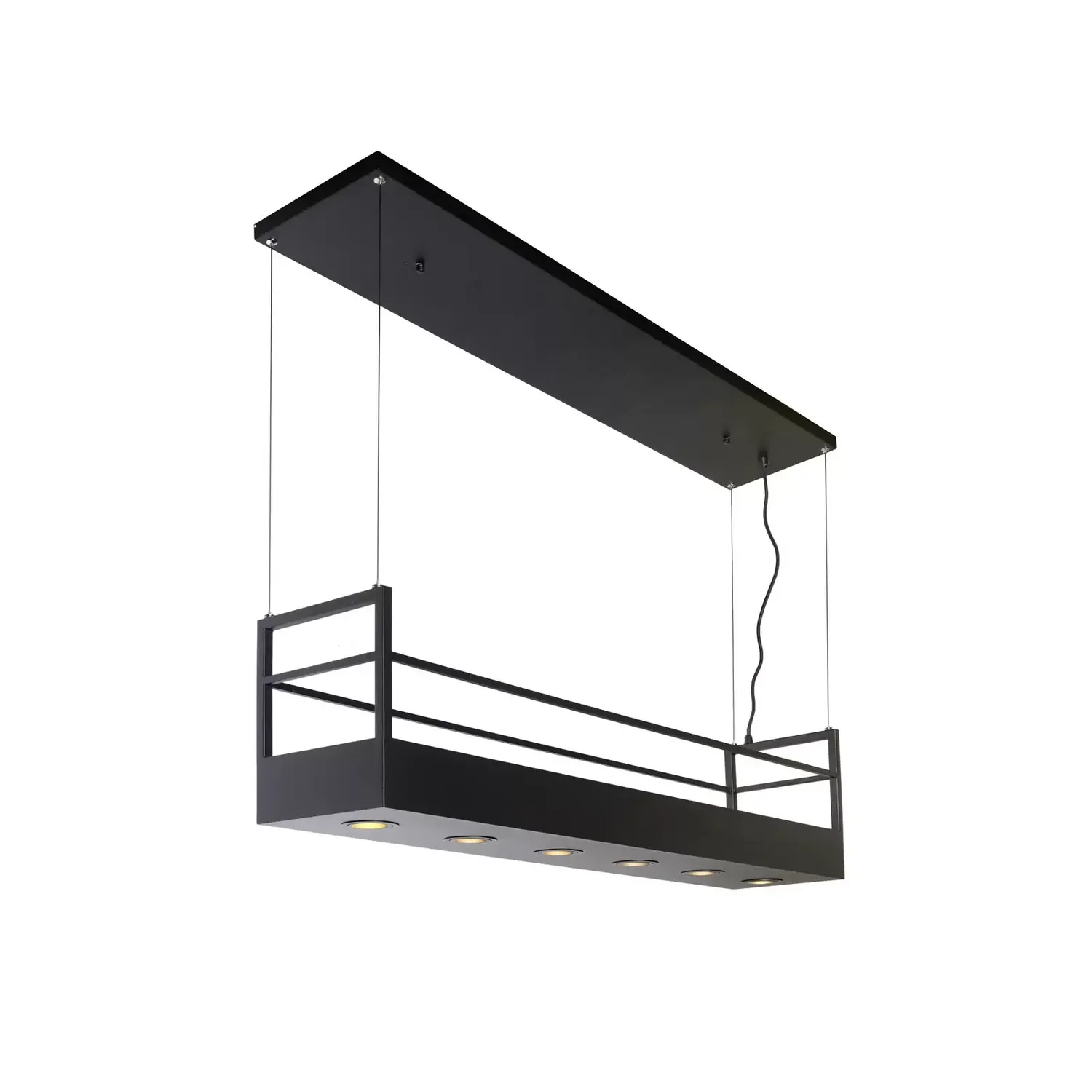 Lucide Pendelleuchte Miravelle Mit Stauraum Hängeleuchte Lampe 6 Fl. Schwarz B-Ware