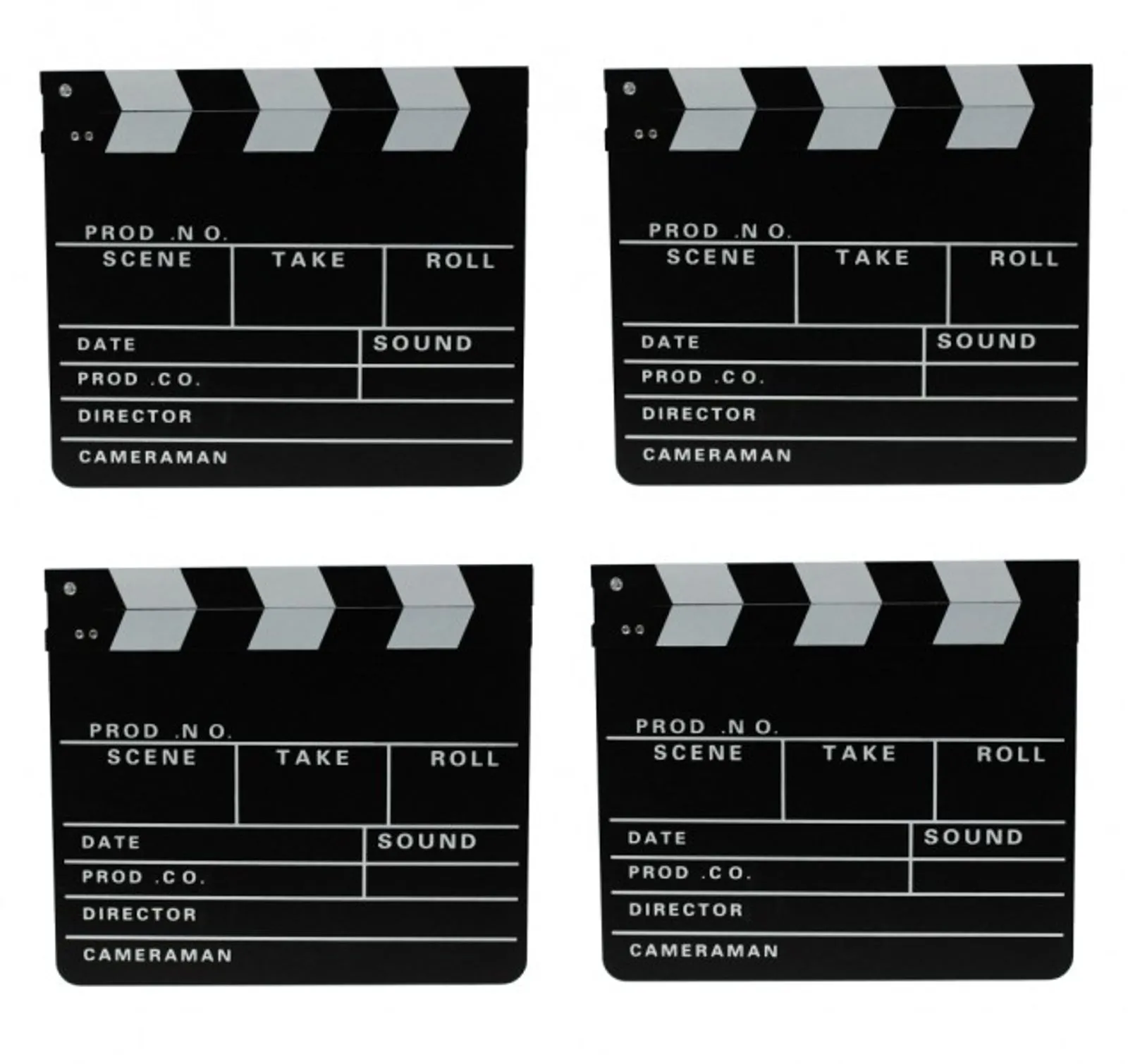 4x Filmklappe Regieklappe Regie Film Hollywood Klappe 30x26cm
