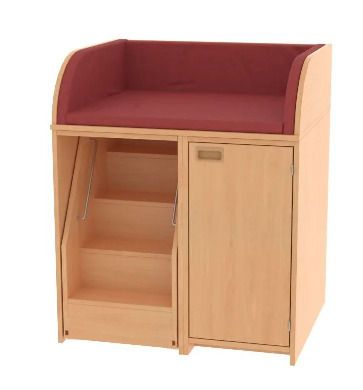 Baum & Hien Wickelkommode mit Tür und ausziehbarer Treppe