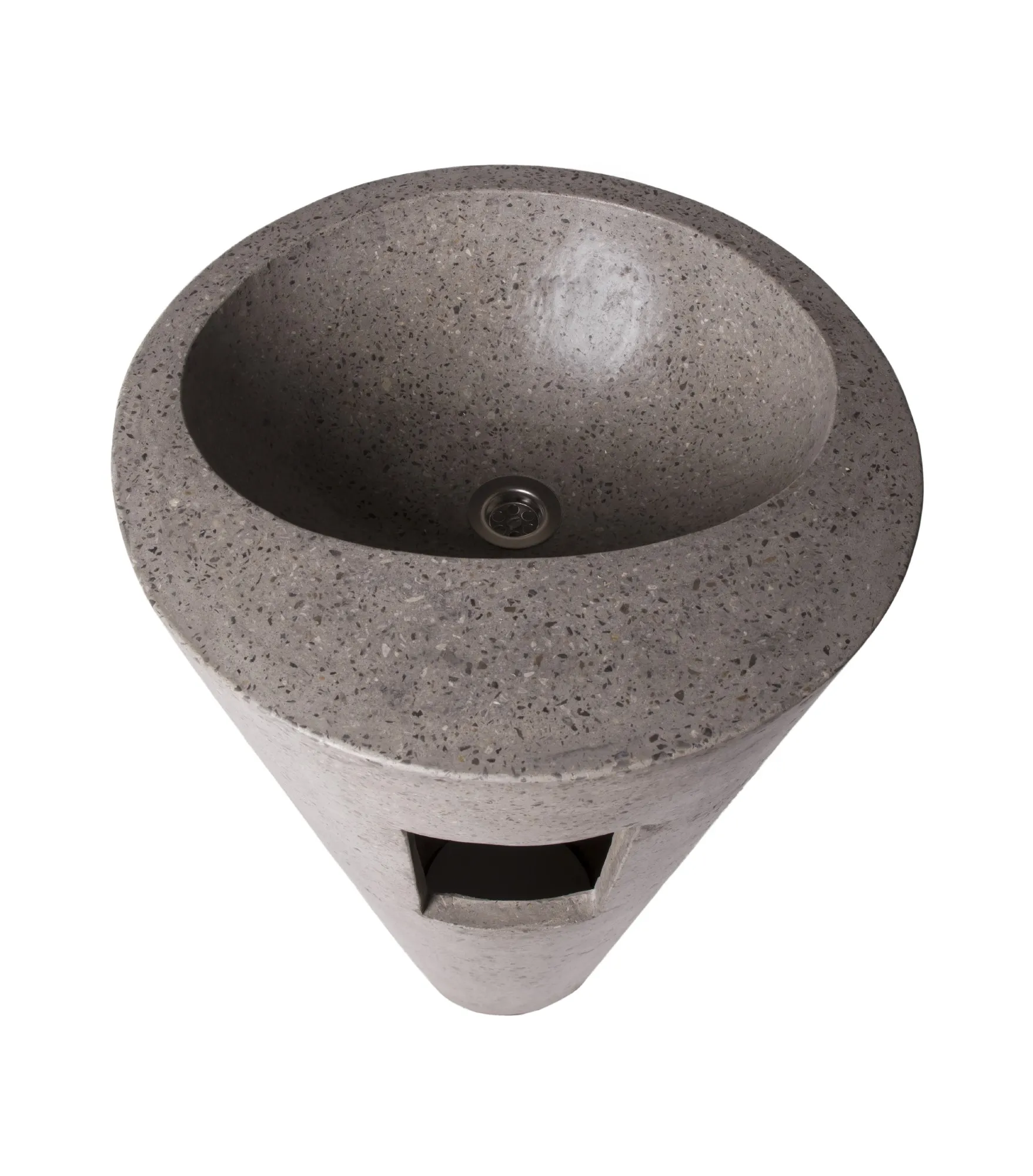 Waschbecken 'Terrazzo' stehend, grau, T 46 cm, B 46 cm, H 90 cm