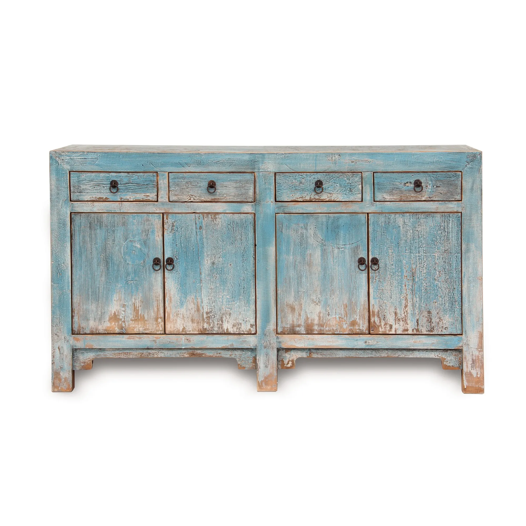 Sideboard, 4 Schubladen, 4 Türen, türkis, T 42 cm, B 160 cm, H 90 cm