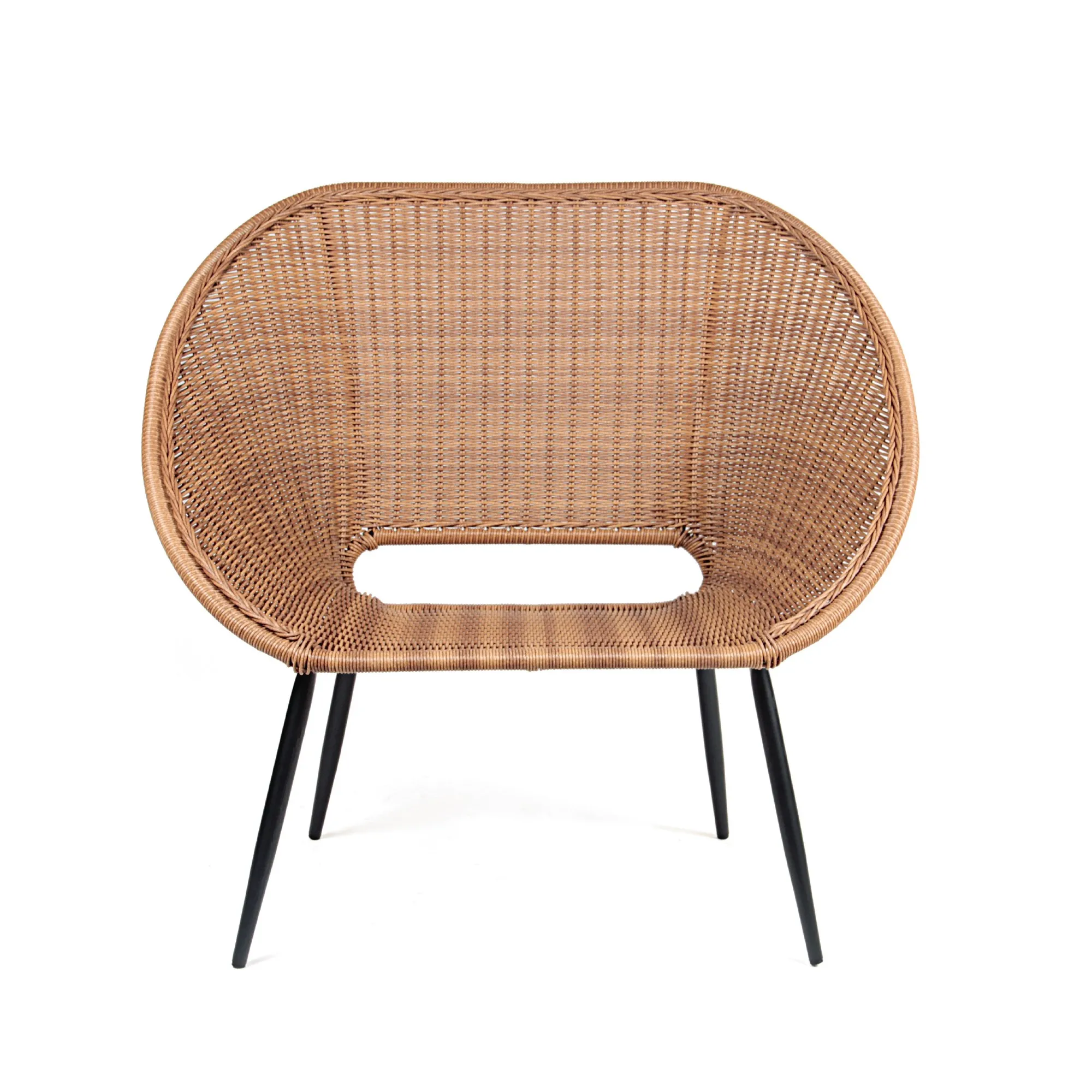 Sessel 'Lilli', schwarz, hellbraun, T 94 cm, B 68 cm, H 82 cm