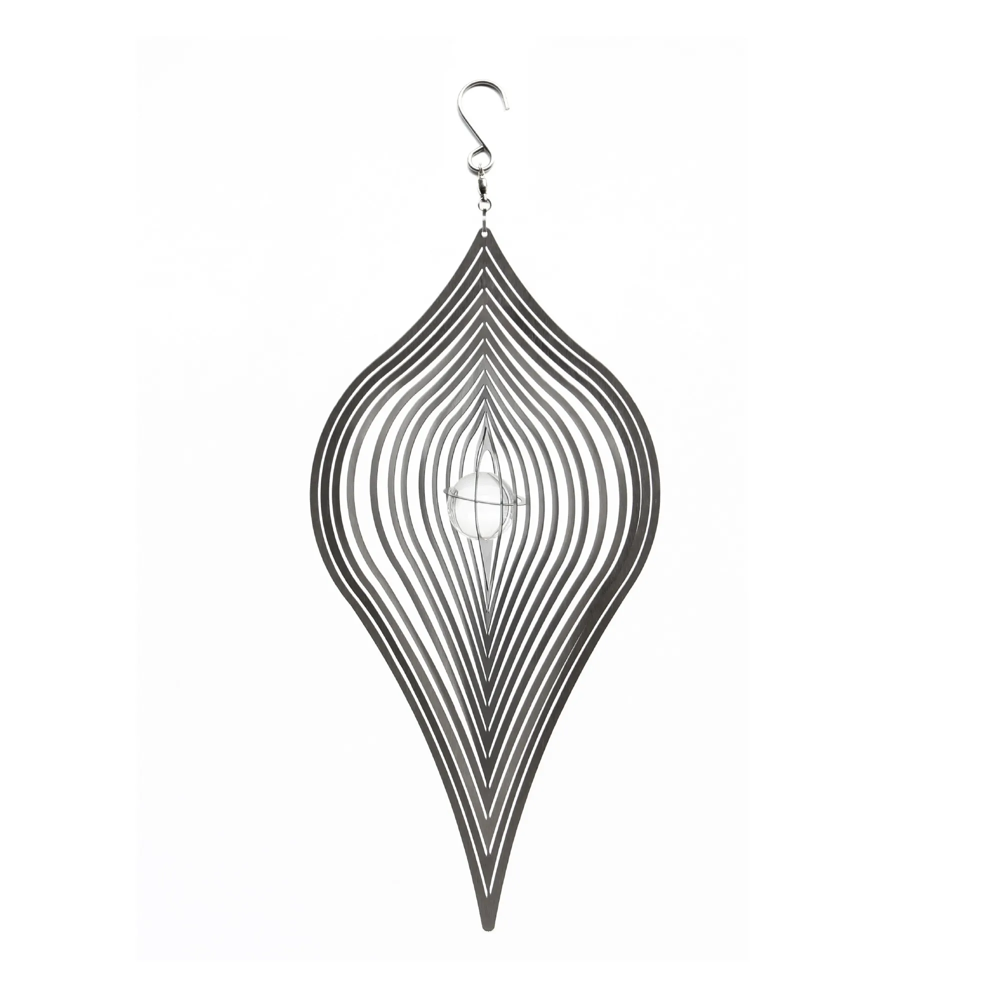 Windspiel 'Tropfen', silber, T 4 cm, B 15 cm, H 30 cm