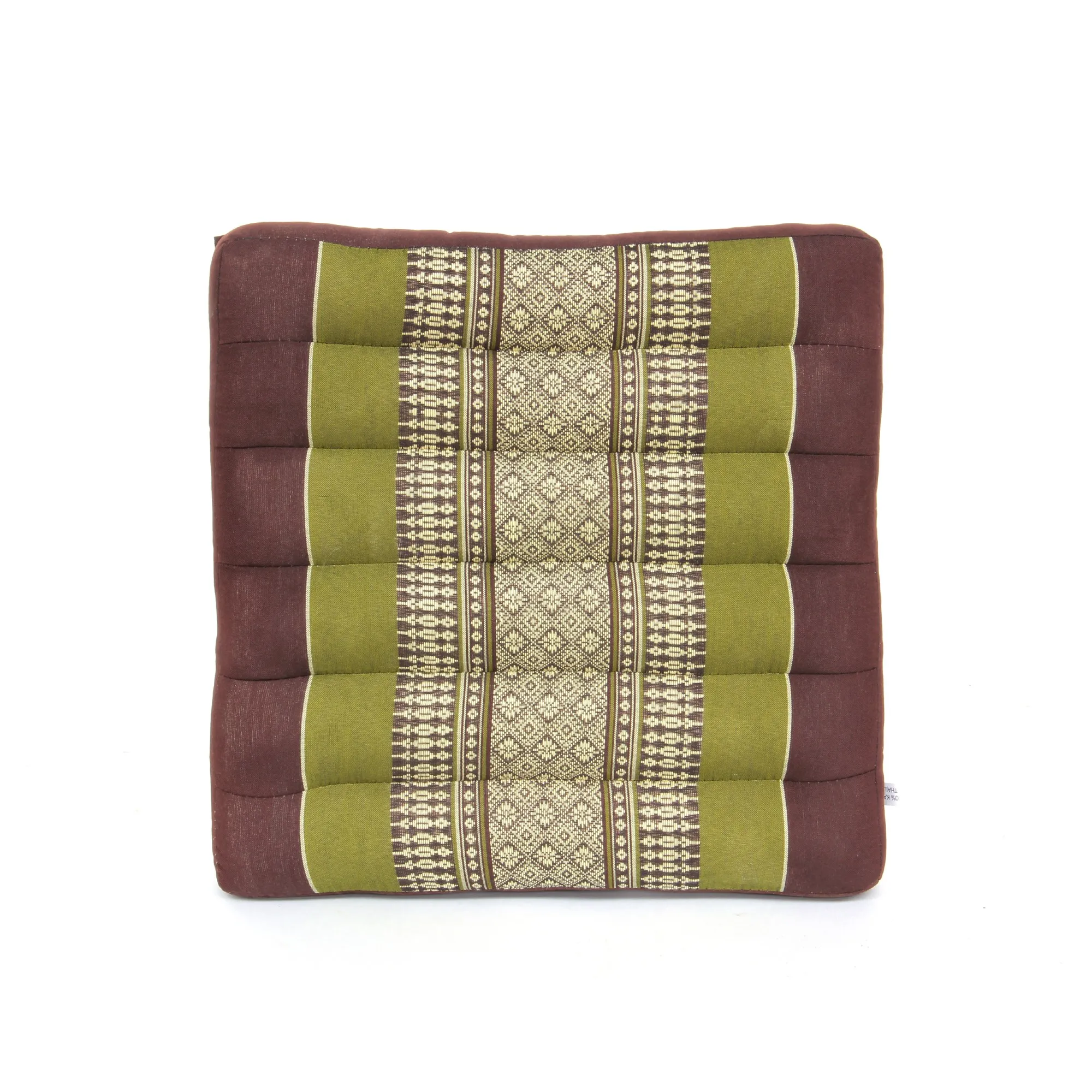 Kapok-Kissen, grün, braun, B 40 cm, L 40 cm, H 6 cm