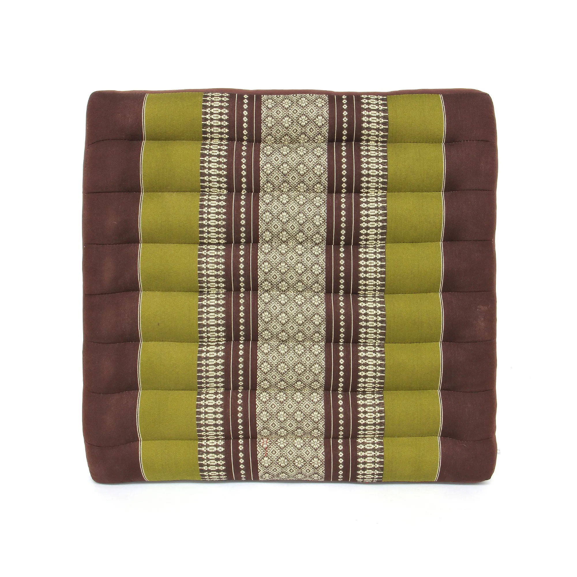 Kapok-Kissen, grün, braun, T 51 cm, B 51 cm, H 6 cm