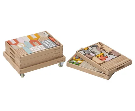 Betzold Spielwelt-Bausteinwagen mit 5 Fächern