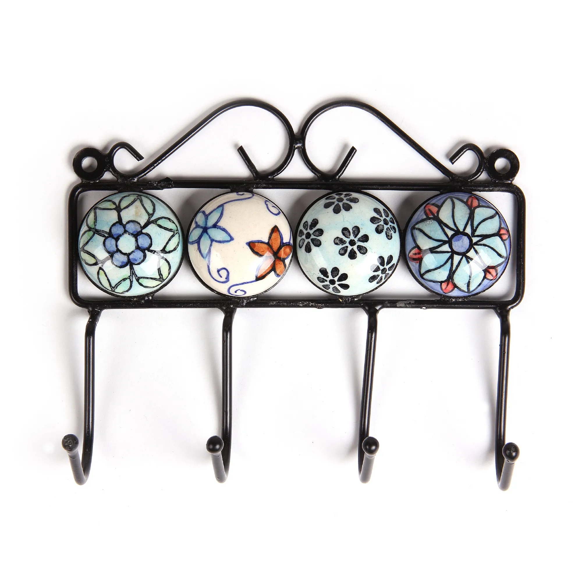 4er Hakenleiste, multicolor, T 18,5 cm, B 4,5 cm, H 16 cm