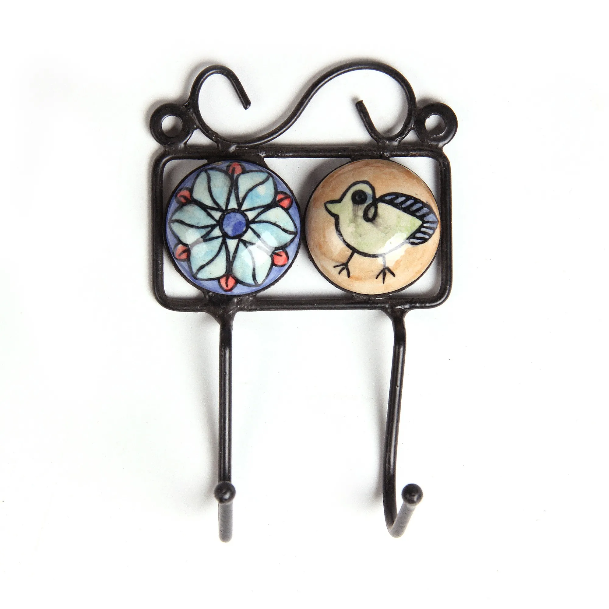 2er Hakenleiste, multicolor, T 10 cm, B 4,5 cm, H 15 cm