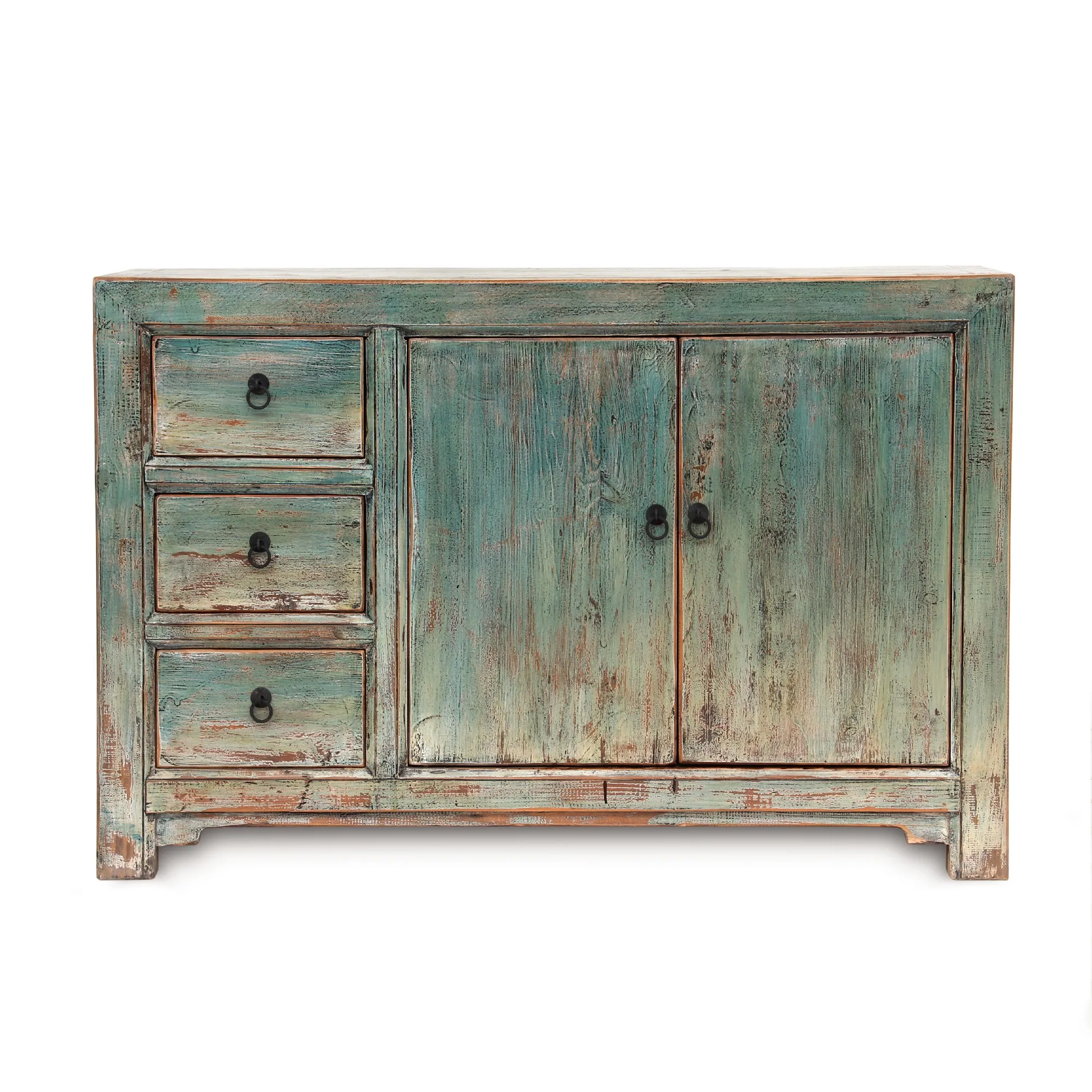 Sideboard, 3 Schubladen, 2 Türen, türkis, T 42 cm, B 130 cm, H 85 cm