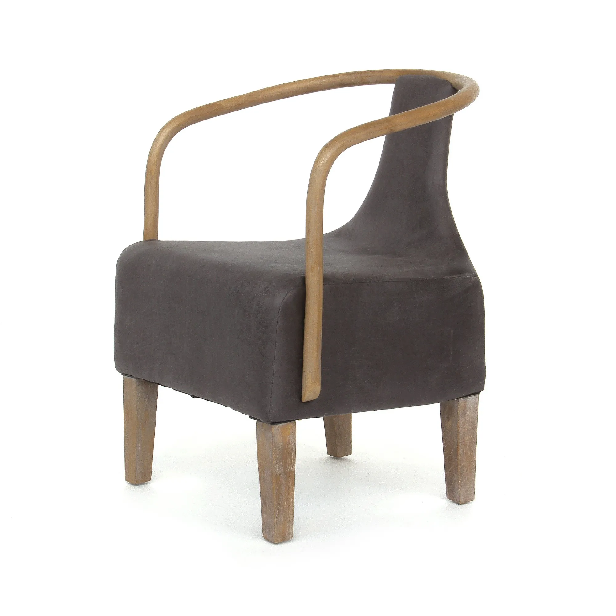 Clubsessel 'Gent', grau, natur, B 55 cm, T 55 cm, H 75 cm