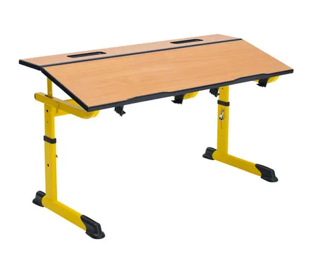 Betzold Aluflex Zweier-Schülertisch, höhenverstellbar, ohne Drahtkorbablage