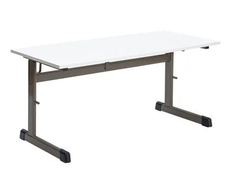 Betzold Zweier-Schülertisch, L-Fuß, höhenverstellbar, ohne Drahtkorbablage