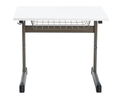 Betzold Einer-Schülertisch, L-Fuß, höhenverstellbar, mit Drahtkorbablage