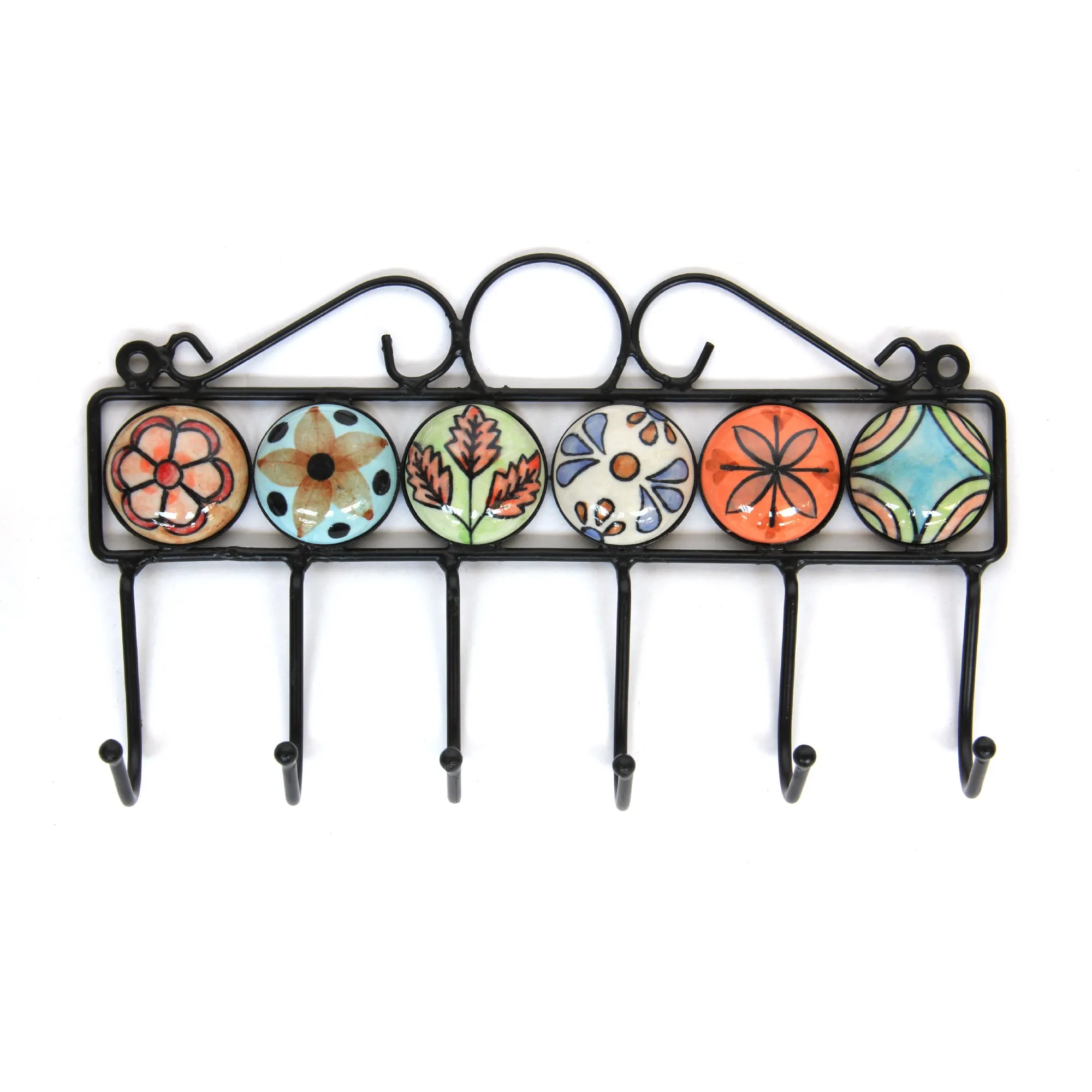 6er Hakenleiste, multicolor, T 5 cm, B 28 cm, H 16 cm