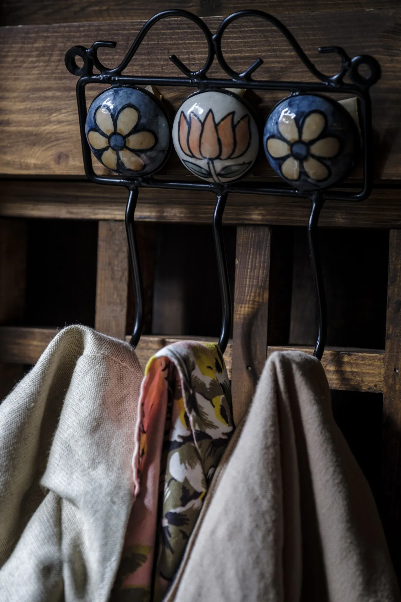 3er Hakenleiste, multicolor, B 14 cm, H 16 cm, T 5 cm