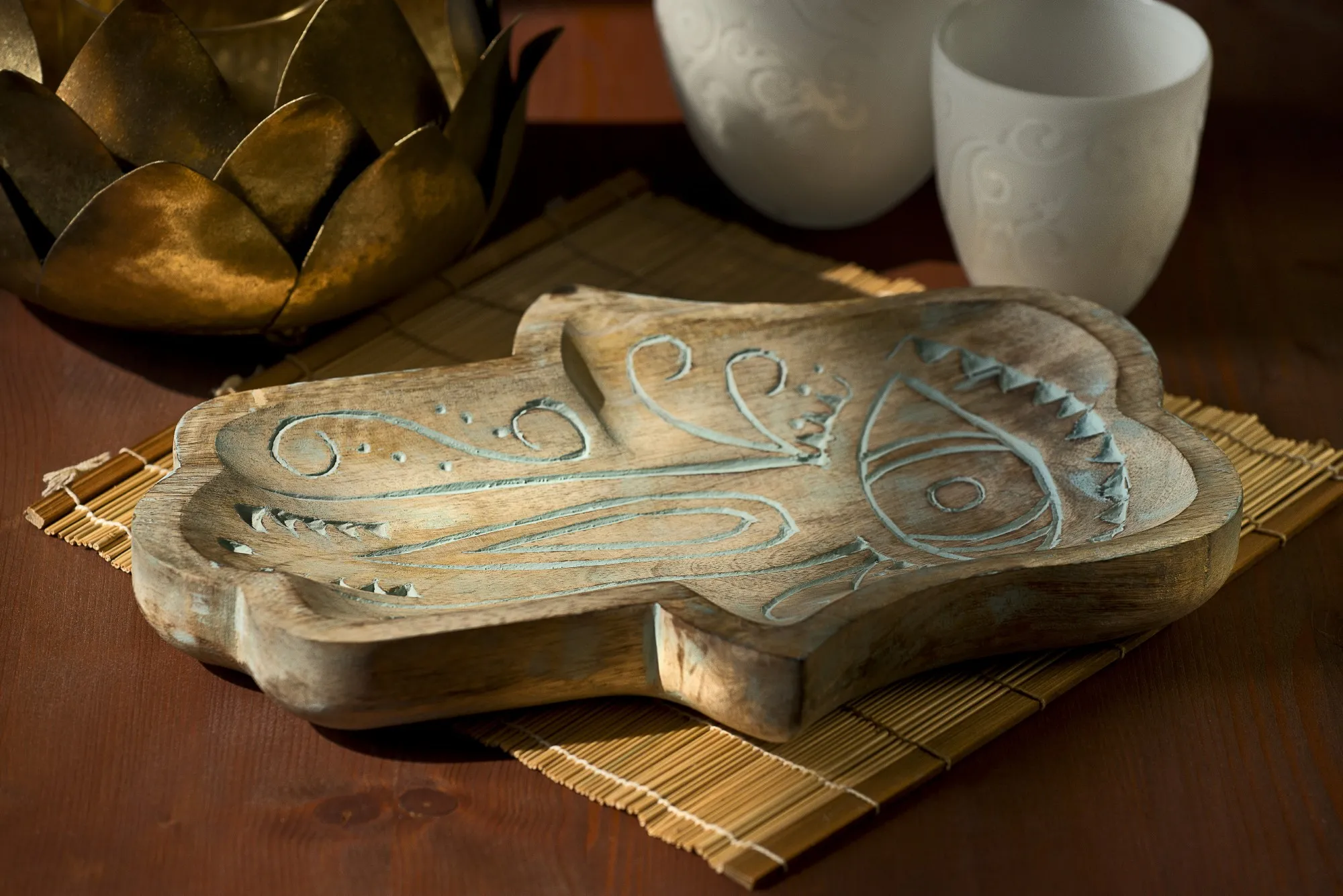 Teller Ablage 'Fatima', natur, T 23 cm, B 30 cm, H 4 cm