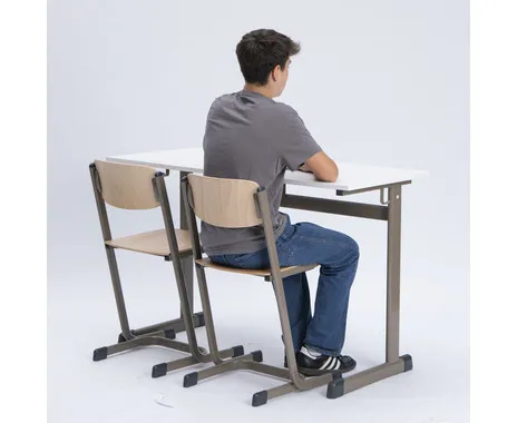 Betzold Zweier-Schülertisch, L-Fuß, ohne Drahtkorbablage