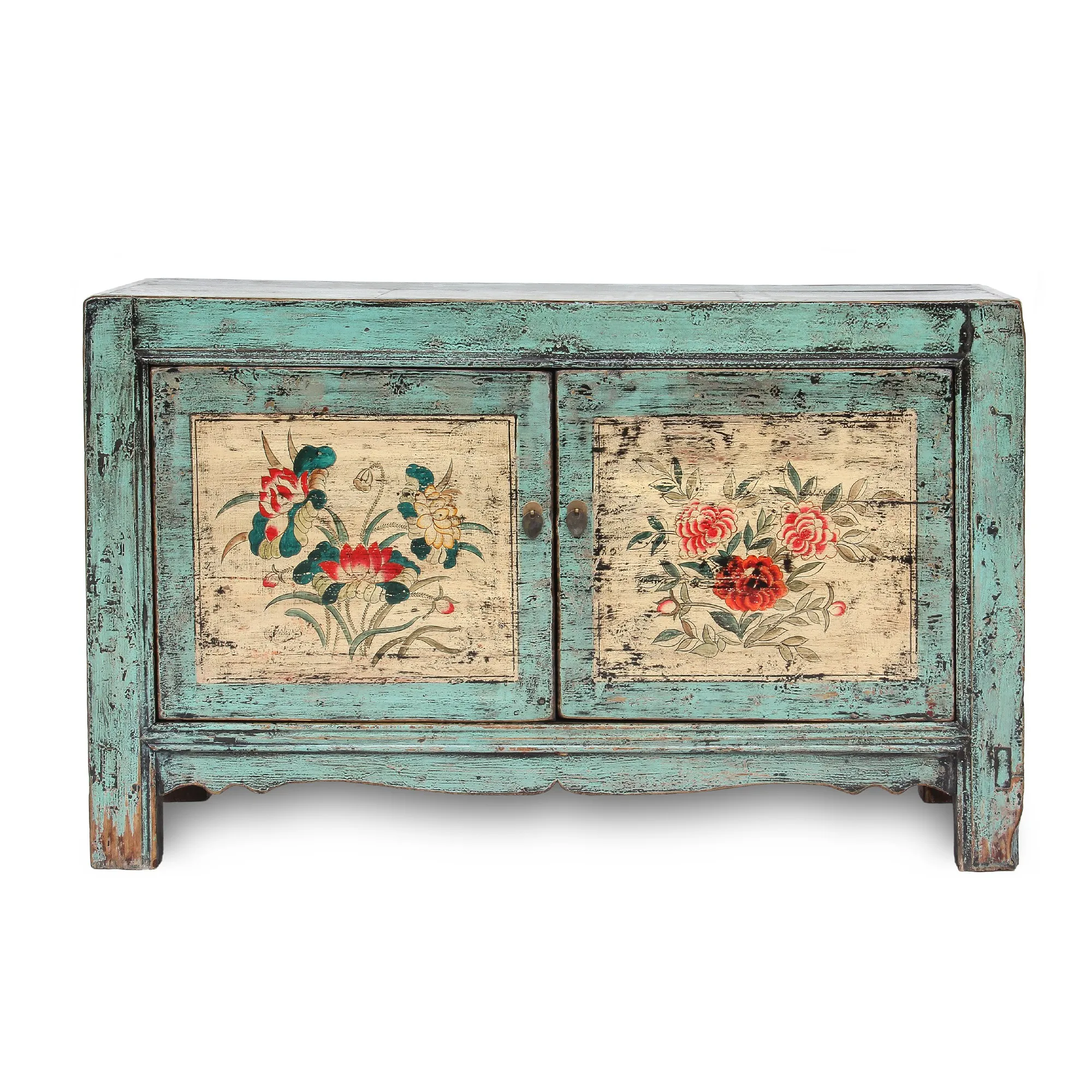 Sideboard 'Hadburga', 2 Türen, antikblau, T 44 cm, B 141 cm, H 83 cm