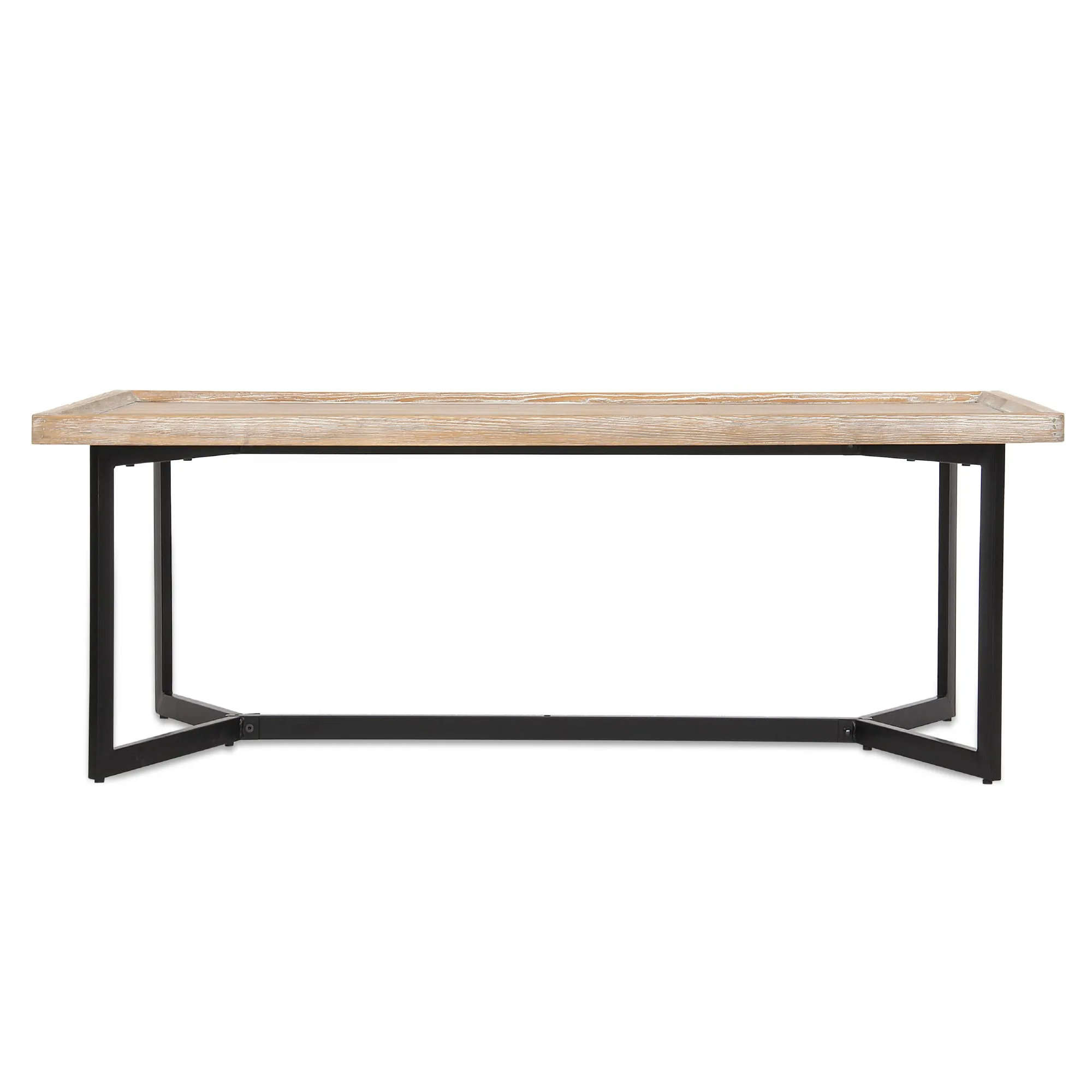 Couchtisch 'Frederik', natur, schwarz, T 60cm, B 120cm, H 42cm