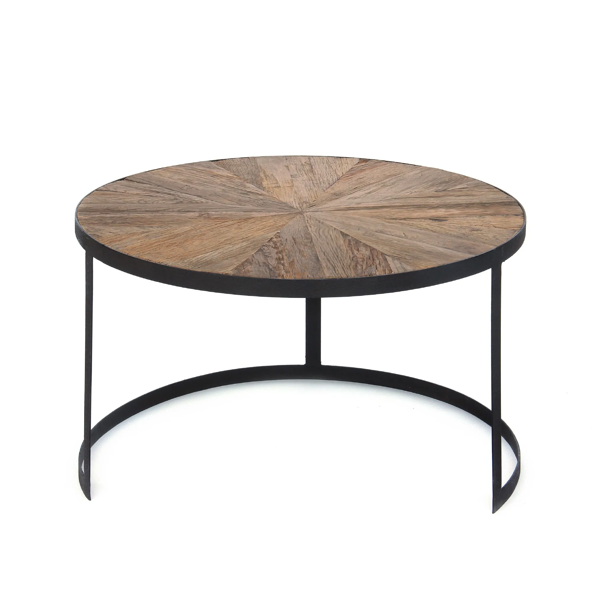 Beistelltisch 'Clark' L, braun, schwarz, Ø 80 cm, H 48 cm