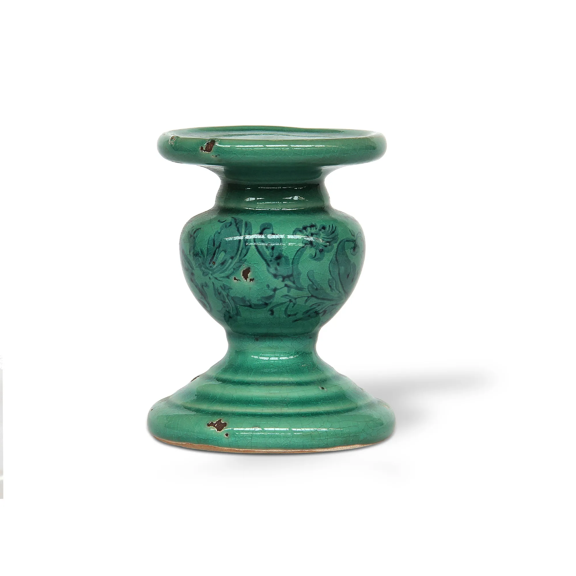 Kerzenhalter Keramik, mintgrün, Ø 11 cm, H 14 cm