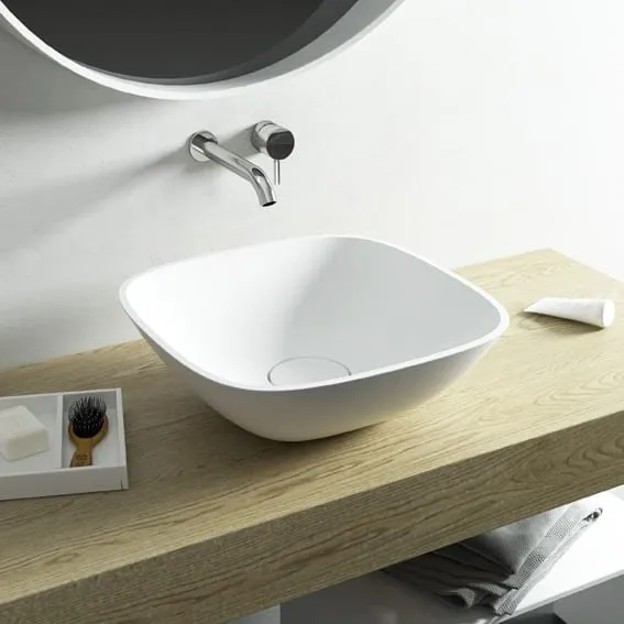 RELAX DESIGN SOFT SERIES MINI WEISSES AUFSATZWASCHBECKEN 42X42