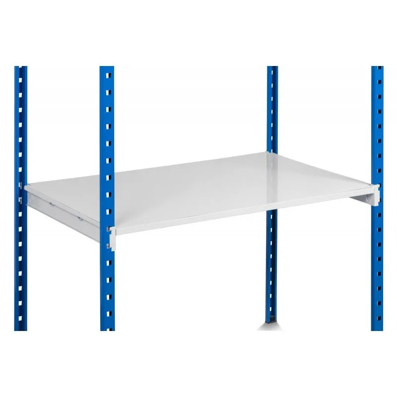 Fachbodenregal MAXIMUS | Grundregal | HxBxT 180x125x60cm | 4 Ebenen | Metallplatten-Fachboden | Fachlast 152kg | Lichtblau/Lichtgrau