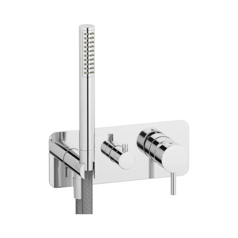 IB RUBINETTERIE MILANOTORINO ZWEISEITIGE WANDBATTERIE MIT BRAUSEGARNITUR CHROM