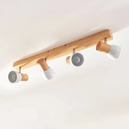 Lindby Deckenlampe Thorin Deckenstrahler Hängelampe Lampe Leuchte E14 Holz W358 B-Ware