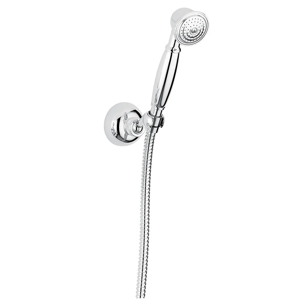 BUGNATESE DENVER ANTIK DUPLEX KIT MIT WANDANSCHLUSS FLEXIBEL CHROM HANDBRAUSE