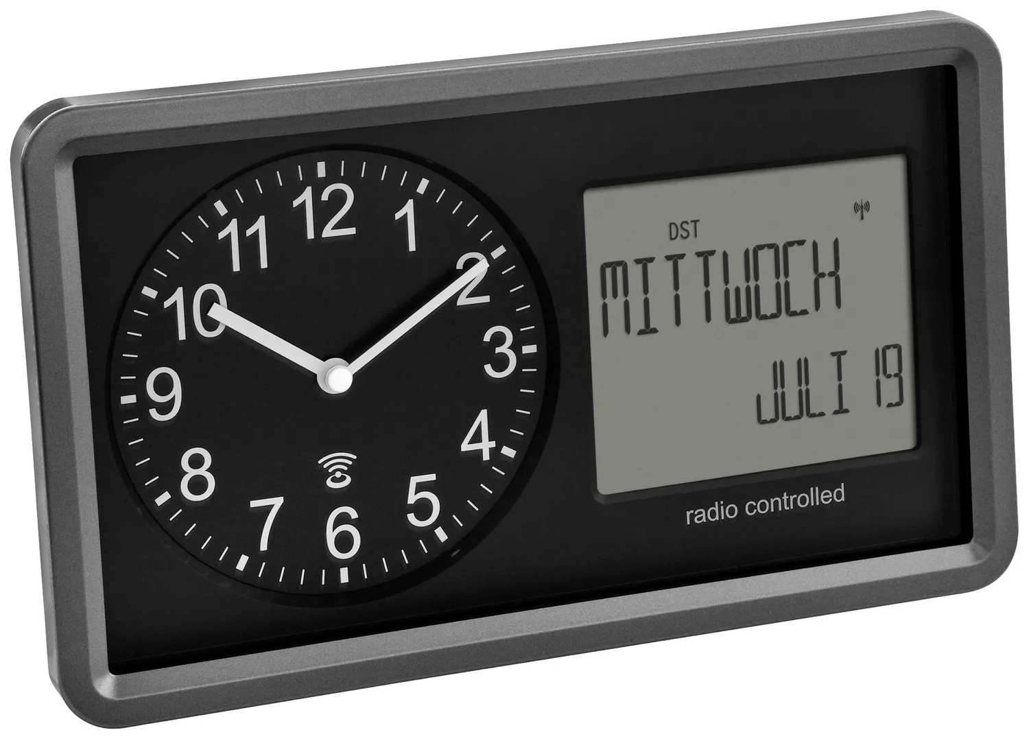 Tfa Dostmann 60.3552.01 Funk Funkuhr 254 Mm X 44 Mm X 152 Mm Schwarz Uhr B-Ware