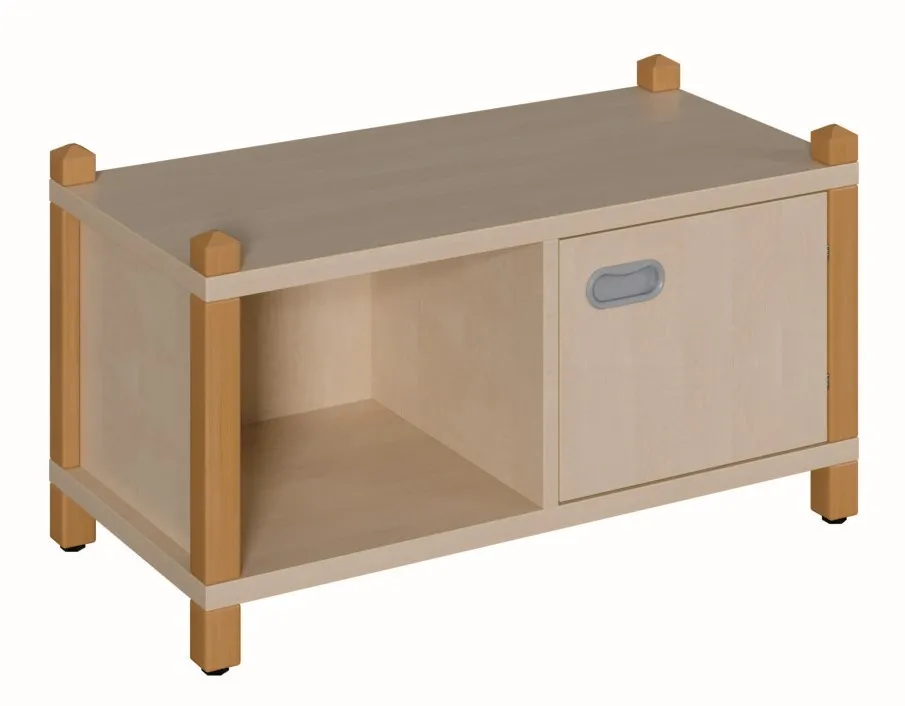 Stollenkommode, offenes Regal und Tür, Höhe: 40 cm