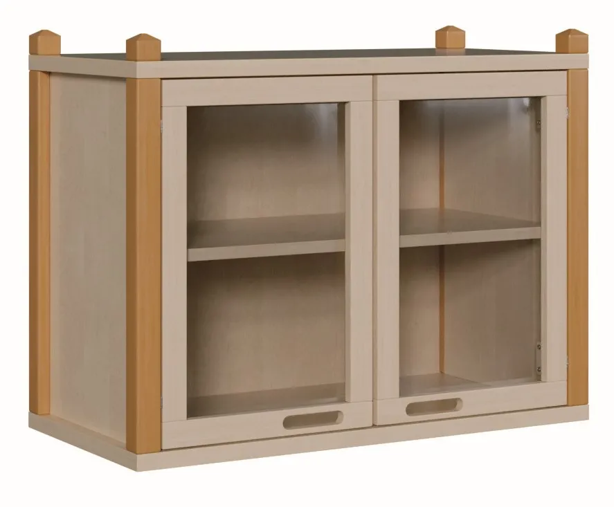 Stollenaufsatzschrank mit Acrylglastüren, Breite 82 cm