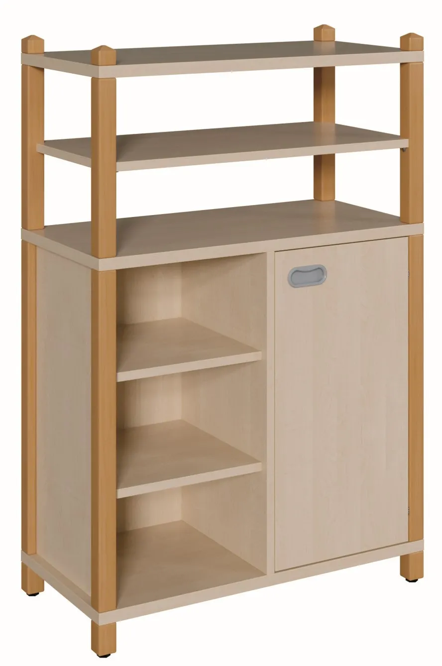 Stollenkommode, offenes Regal und Tür, Höhe: 120 cm