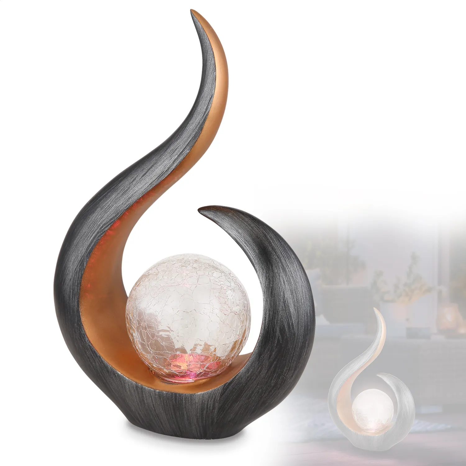 Solarleuchte Garten Flamme Bunt Solarlampe Außen Leuchte Solar mit Pflegetuch