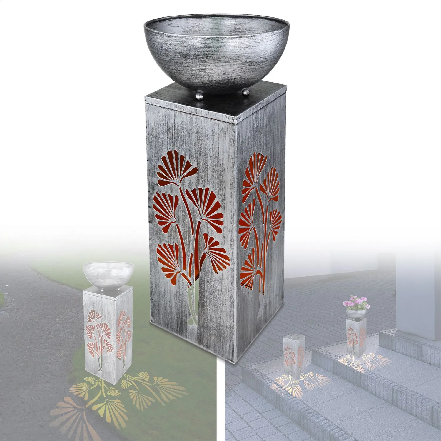 Solarleuchte Garten Pflanzsäule Solarlampe Pflanzschalte Solar mit Tuch