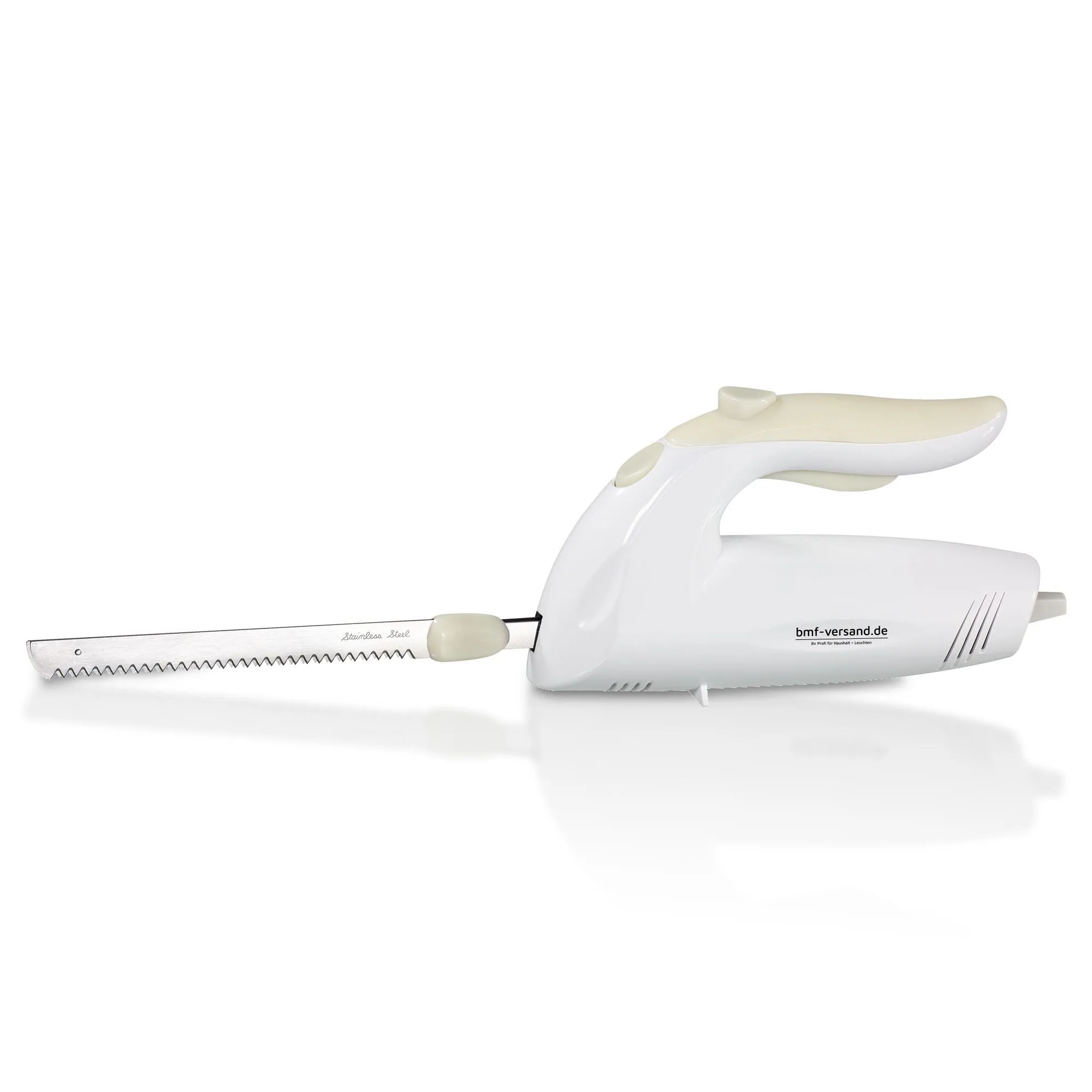 Elektromesser Brot Fleisch Gefriergut Elektrisches Messer Doppelklingen Weiss