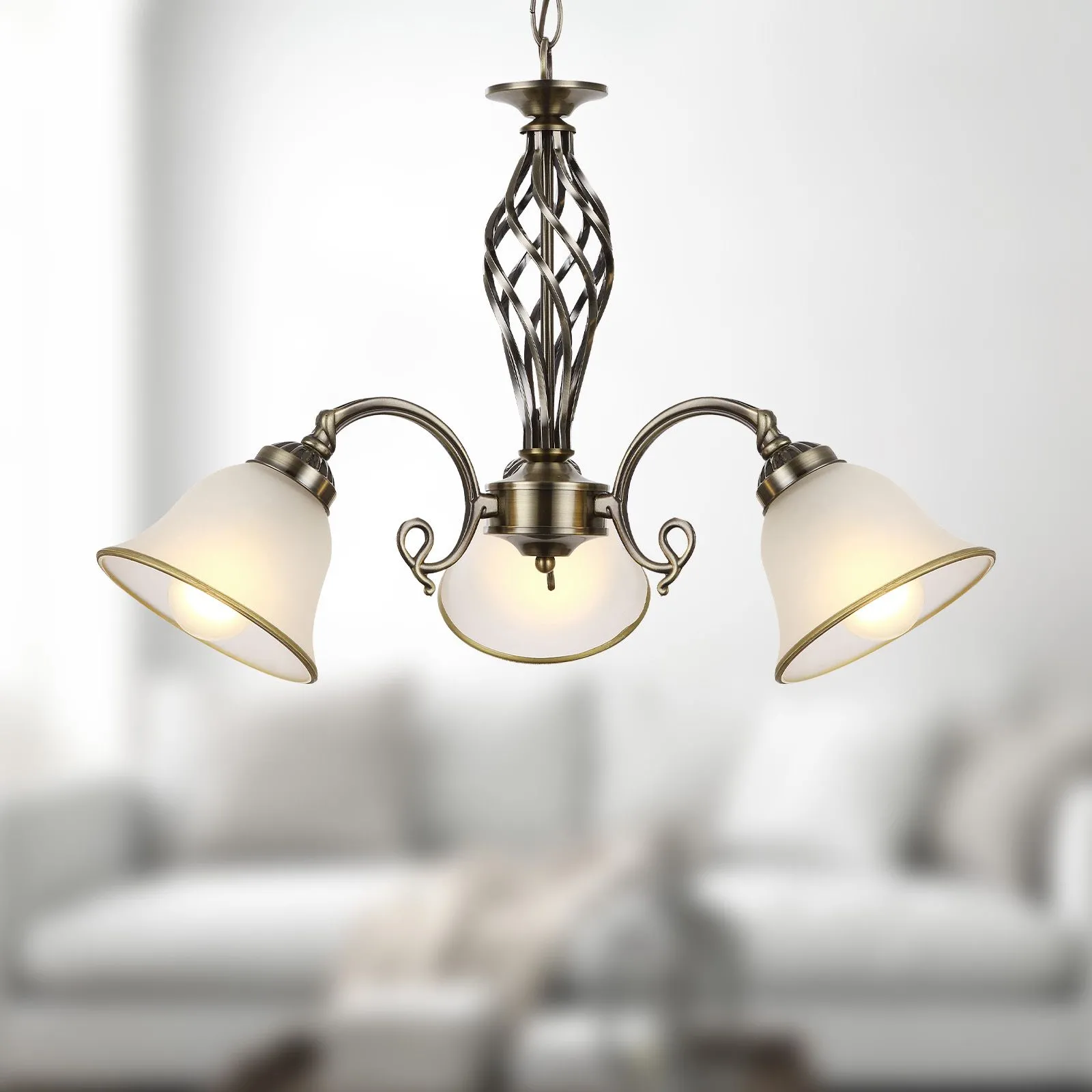 Kronleuchter Antik Wohnzimmer Hängelampe Altmessing Hängeleuchte Küche Messing