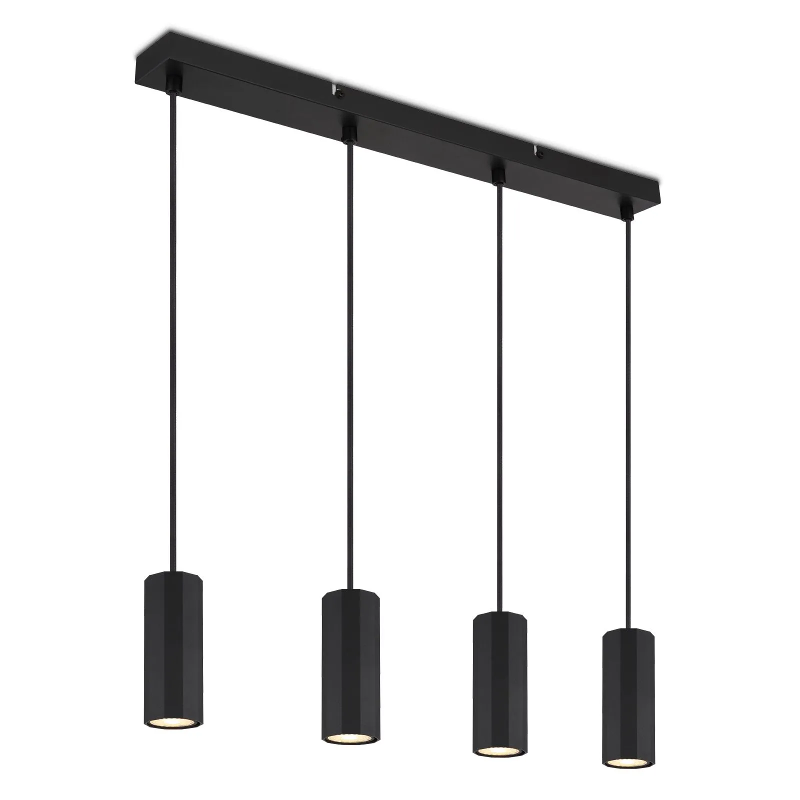 Hängeleuchte Esszimmer Schwarz Hängelampe Wohnzimmer 4-flammig Modern Alu