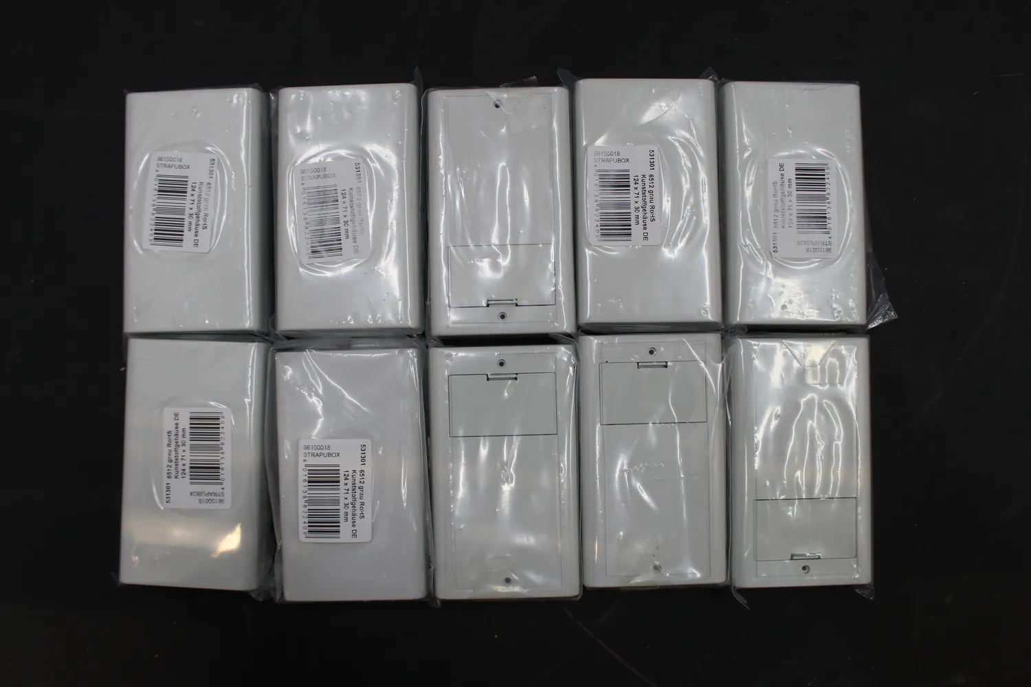 Strapubox 6512GR Universal-Gehäuse Universal Gehäuse ABS Grau 10 STÜCK